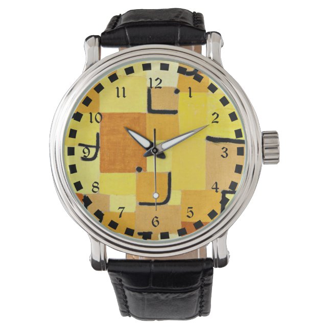 Klee - Tekens in geel Horloge (Voorkant)
