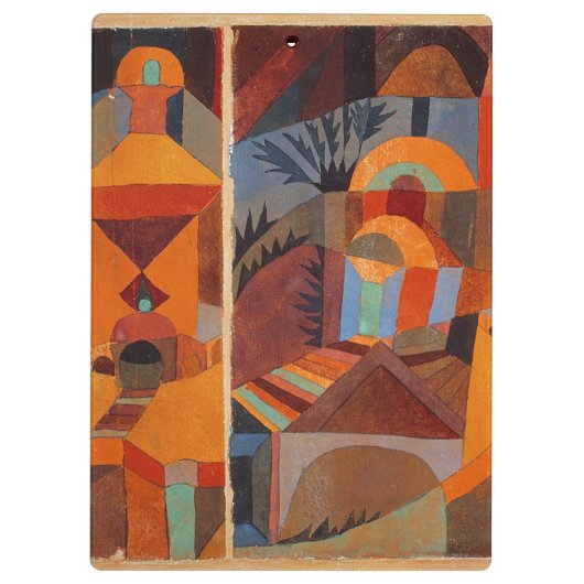 Klee Temple Gardens, kleurrijk Abstract kubisme Klembord (Achterkant)