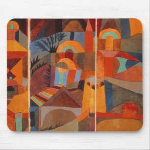 Klee Temple Gardens, kleurrijk Abstract kubisme Muismat