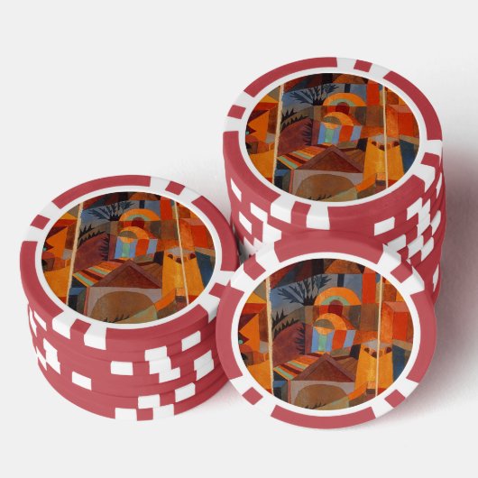 Klee Temple Gardens, kleurrijk Abstract kubisme Poker Chips (Opstapeling)