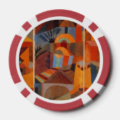 Klee Temple Gardens, kleurrijk Abstract kubisme Poker Chips (Achterkant)