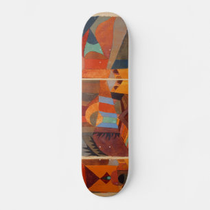 Klee Temple Gardens, kleurrijk Abstract kubisme Skateboard