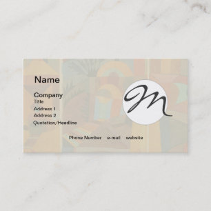 Klee Temple Gardens, kleurrijk Abstract kubisme Visitekaartje