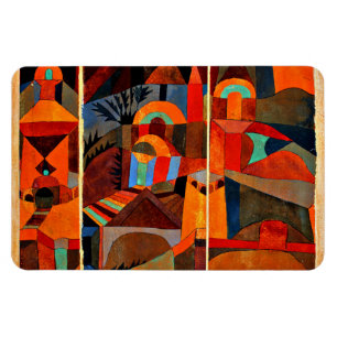 Klee - Temple Gardens, kleurrijk abstracte kunstwe Magneet