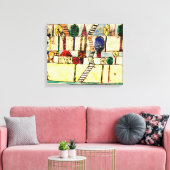 Klee - The Crazy Village Canvas Afdruk (Insitu (Woonkamer))