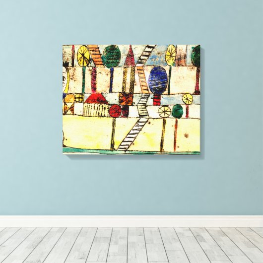 Klee - The Crazy Village Canvas Afdruk (Insitu (Houten vloer))