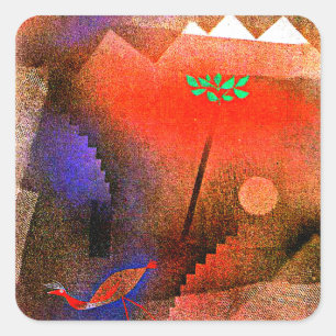 Klee - Vogel die wegdwaalt Vierkante Sticker