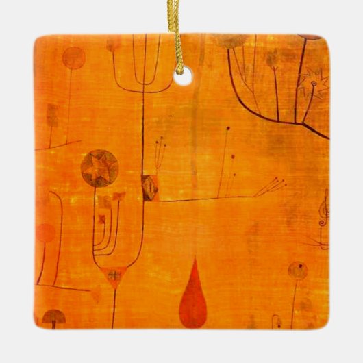 Klee - Vruchten op Rode, abstracte kunst, Keramisch Ornament (Voorkant)