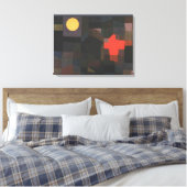 Klee - vuur, volle maan, canvas afdruk (Insitu (Slaapkamer))