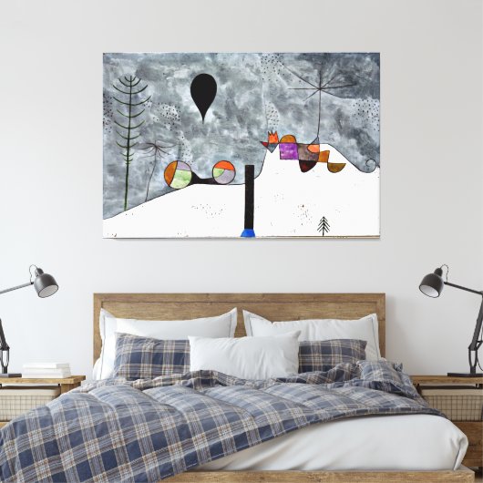 Klee - Winter, populair kunstwerk, Canvas Afdruk (Insitu (Slaapkamer))