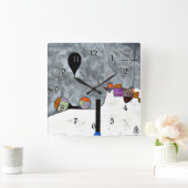 Klee - Winter, populaire schilderkunst Vierkante Klok (Huis)