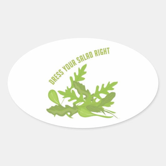 Kleed je salade ovale sticker (Voorkant)