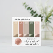 Klei & Blush Roze 2022 Huwelijkskleurenpaletkaart Kaart (Staand voorkant)
