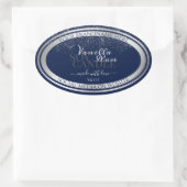 Klei-donkerblauw en zilverkleurige etiketten voor (Tas)