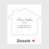 Klei - Estate sticker label wit huis vorm (Vel)