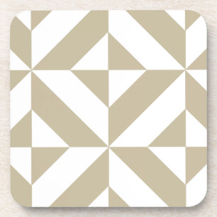 Klei Geometrisch Deco Kubuspatroon Bier Onderzetter