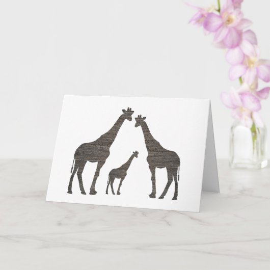 Klei Giraffe Silhouetten Kaart (Orchidee)