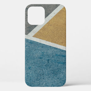 Klei grijs, geel en blauw geverfde beweging van kl iPhone 12 hoesje