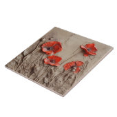 Klei papavers - tegeltje (Zijkant)