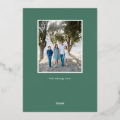 Klei Rood Groene Krans Prettig Kerstfeest Folie Feestdagenkaart (Achterkant)