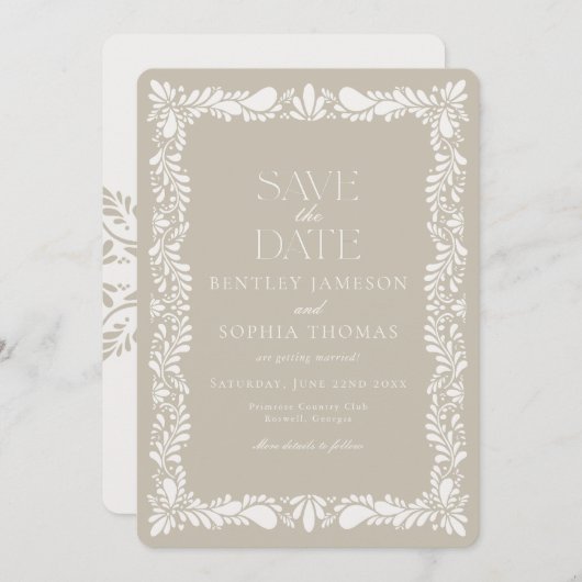 Klei Talavera Tegel Spaanse Fiesta Bewaar de Datum Kaart (Voorkant / Achterkant)