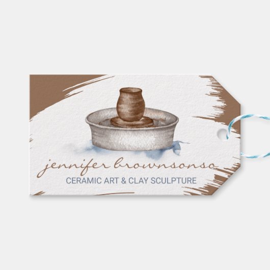 Klei Turner Aardewerk Keramiek Kunst sculptuur han Cadeaulabel (Voorkant (Horizontaal))