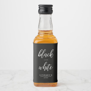Klei, zwart en wit likeurfles etiket