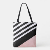 Klei zwart-wit roos goudglitter draagtas (Achterkant)