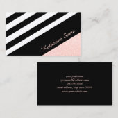 Klei zwart-wit roos goudglitter visitekaartje (Voorkant / Achterkant)