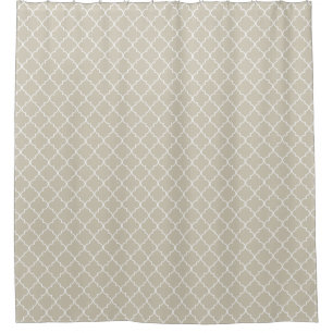 Kleigrijs Marokkaans Quatrefoil-patroon Douchegordijn