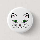 Klein 1 1/4-inch Ronde Button - Kat gezicht (Voorkant)