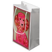 Klein, aangepast cadeau met roze, porseleindoek klein cadeauzakje (Achterkant Gekanteld)