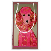 Klein, aangepast cadeau met roze, porseleindoek klein cadeauzakje (Voorkant)