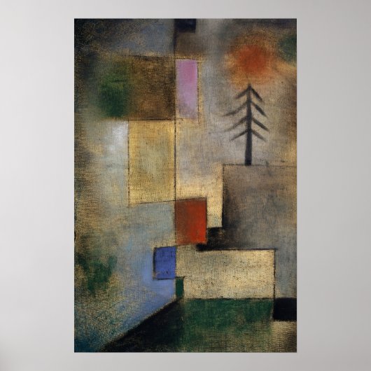 Klein Afbeelding Fir Trees van Paul Klee Poster (Voorkant)