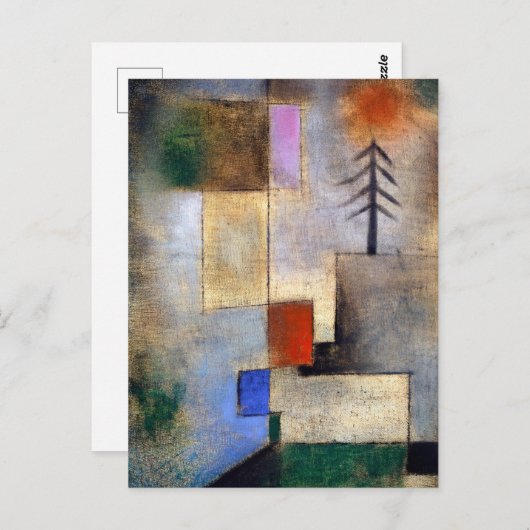 Klein afbeelding - Paul Klee - abstract landschap Briefkaart (Voorkant / Achterkant)