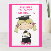 Klein Afstuderen meisje met blond haar groot