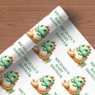 Klein baby dinopakpapier voor het uitkomen binnenk cadeaupapier
