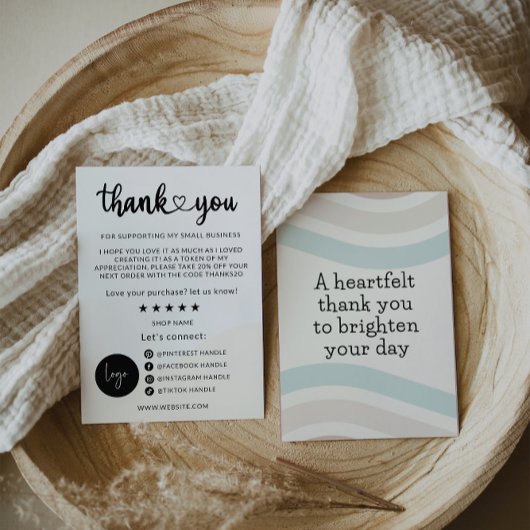 Klein bedrijf Dank u kaart afdrukbaar