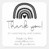 Klein Bedrijf Dank u Regenboog Modern Gepersonalis Vierkante Sticker (Voorkant)