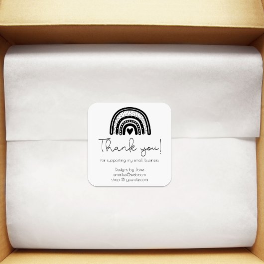 Klein Bedrijf Dank u Regenboog Modern Gepersonalis Vierkante Sticker