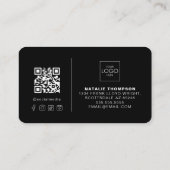 Klein Bedrijf Koele QR Code met Logo Designer Visitekaartje (Achterkant)