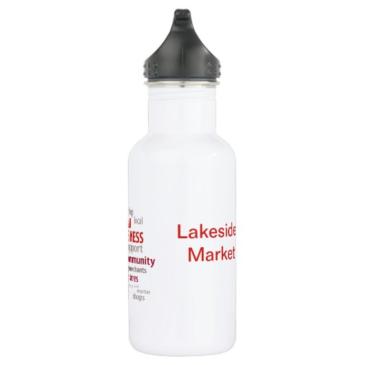 Klein bedrijf, winkel lokaal, koop lokaal waterfles (Rechts)