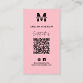 Klein bedrijfsinzet Facebook QR Code Roze Informatiekaartje (Voorkant)