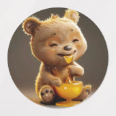 Klein beer dat honing eet labels (Design 2)