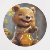 Klein beer dat honing eet labels (Design 1)