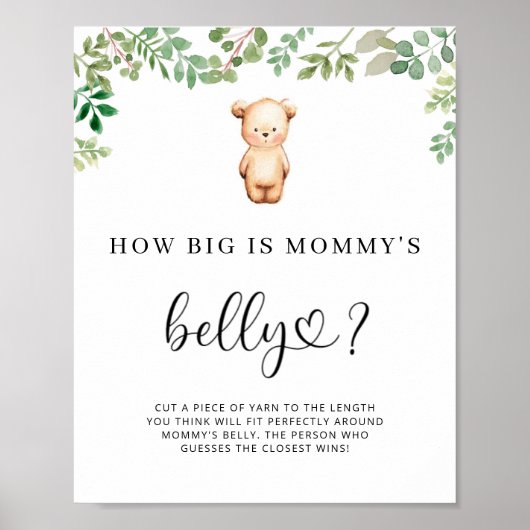 klein beer hoe groot is het poster van mama's buik (Voorkant)