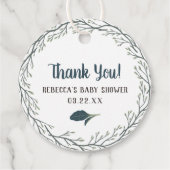 Klein Beer Rustiek Baby shower Bedankjes Labels (Achterkant)