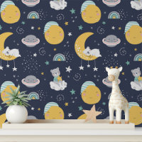Klein Beer Schattigee Maan Sterren Planeten Kinder