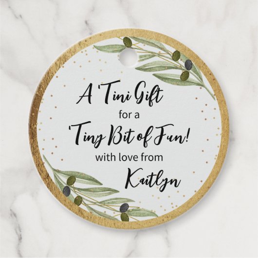 Klein beetje plezier Martini Soirée Bedankjes Labels (Voorkant)