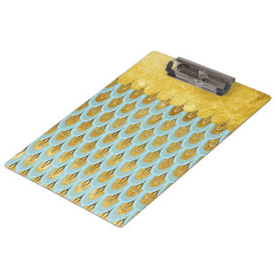 Klein blauw Blauwgroen Glitter Mermaid Fish Scales Klembord